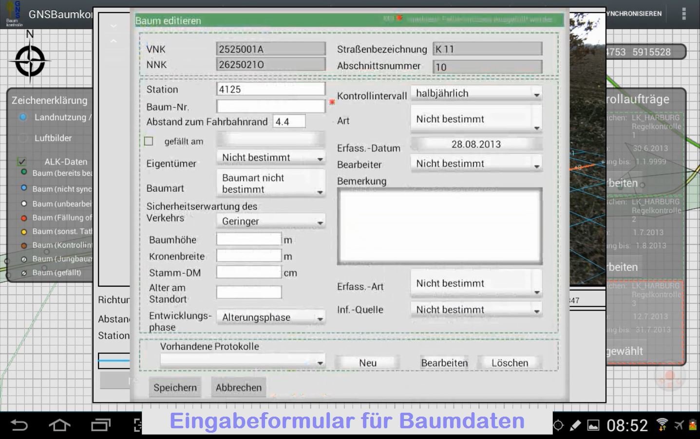 Erfassung Baumdaten von GEO Net solution